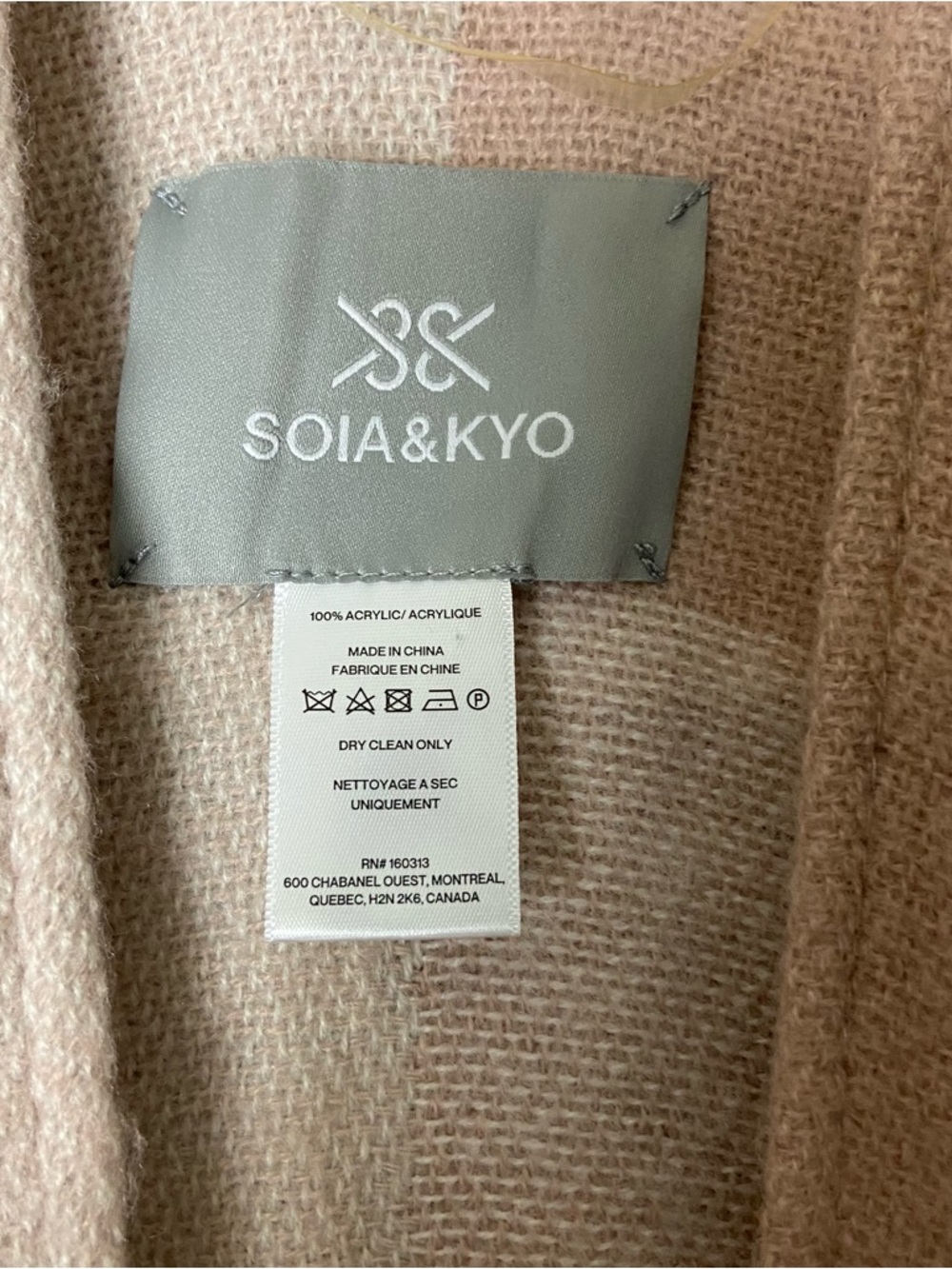 Soia & Kyo Neutral Colorblock Poncho Wrap One Size Fringe Cape - Picture 4 of 5
